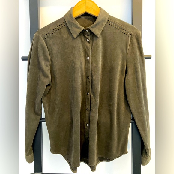 ❤️ Faux suede shirt. ZARA - Picture 1 of 4